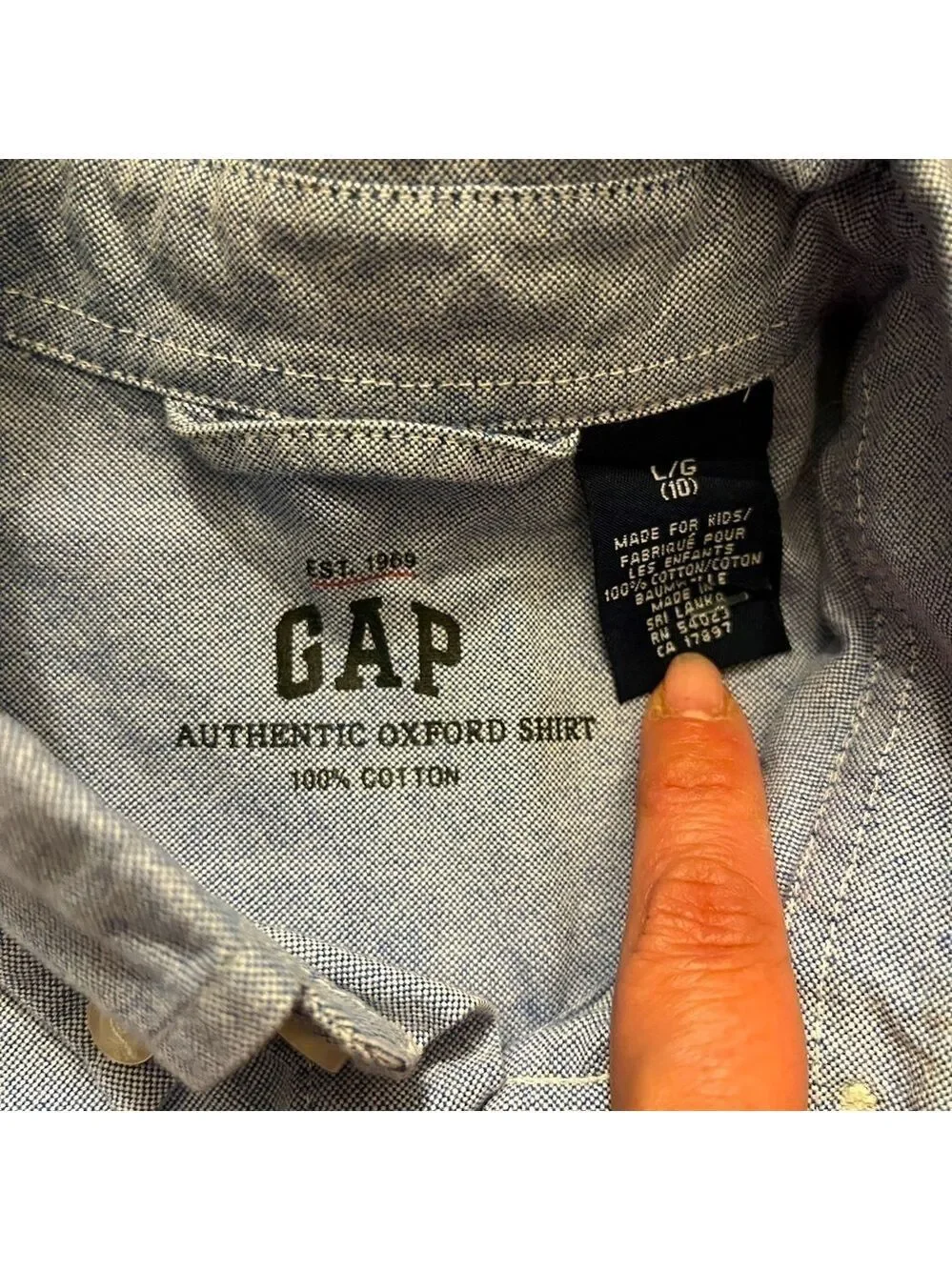 GAP boys long sleeve Oxford cotton shirt size 10